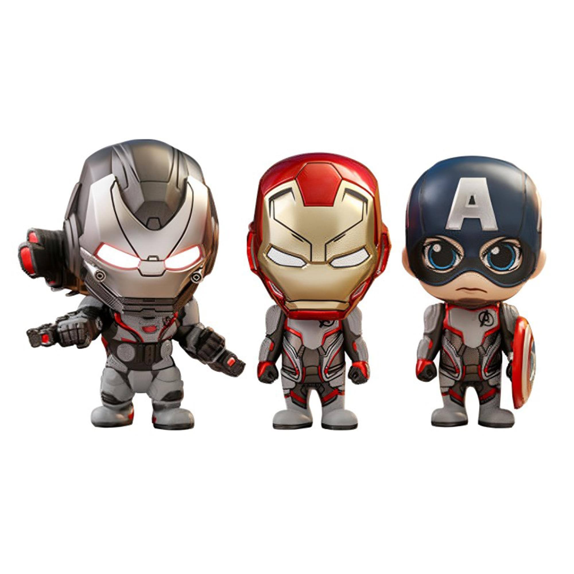Front. Marvel - Marvel Avengers: Endgame Cosbaby (S) 3-Pack | Team Suit Iron Man | Captain America | War Machine - Multi-Color.