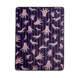 Silver Buffalo - Addams Family Wednesday Thing Raschel Throw Blanket | 45 x 60 Inches - Purple