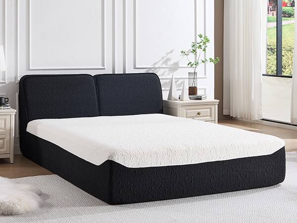 Angle. Bestier - Compressed Bed with No Assembly Required, 3-Step Setup & Knitted Fabric Design - black.