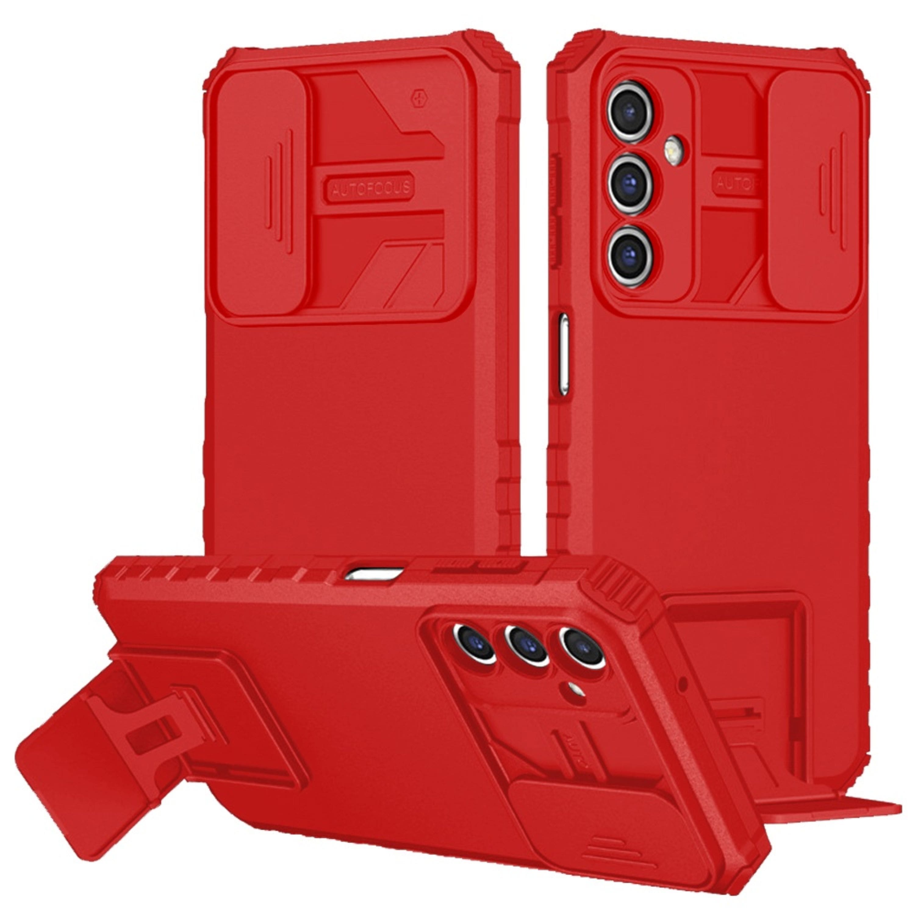 Kitcheniva - Dual Layer Camera Protection Stand Plus Tempered Glass For Samsung S25 Plus/S24 Plus - Red price history on PriceWatchPro