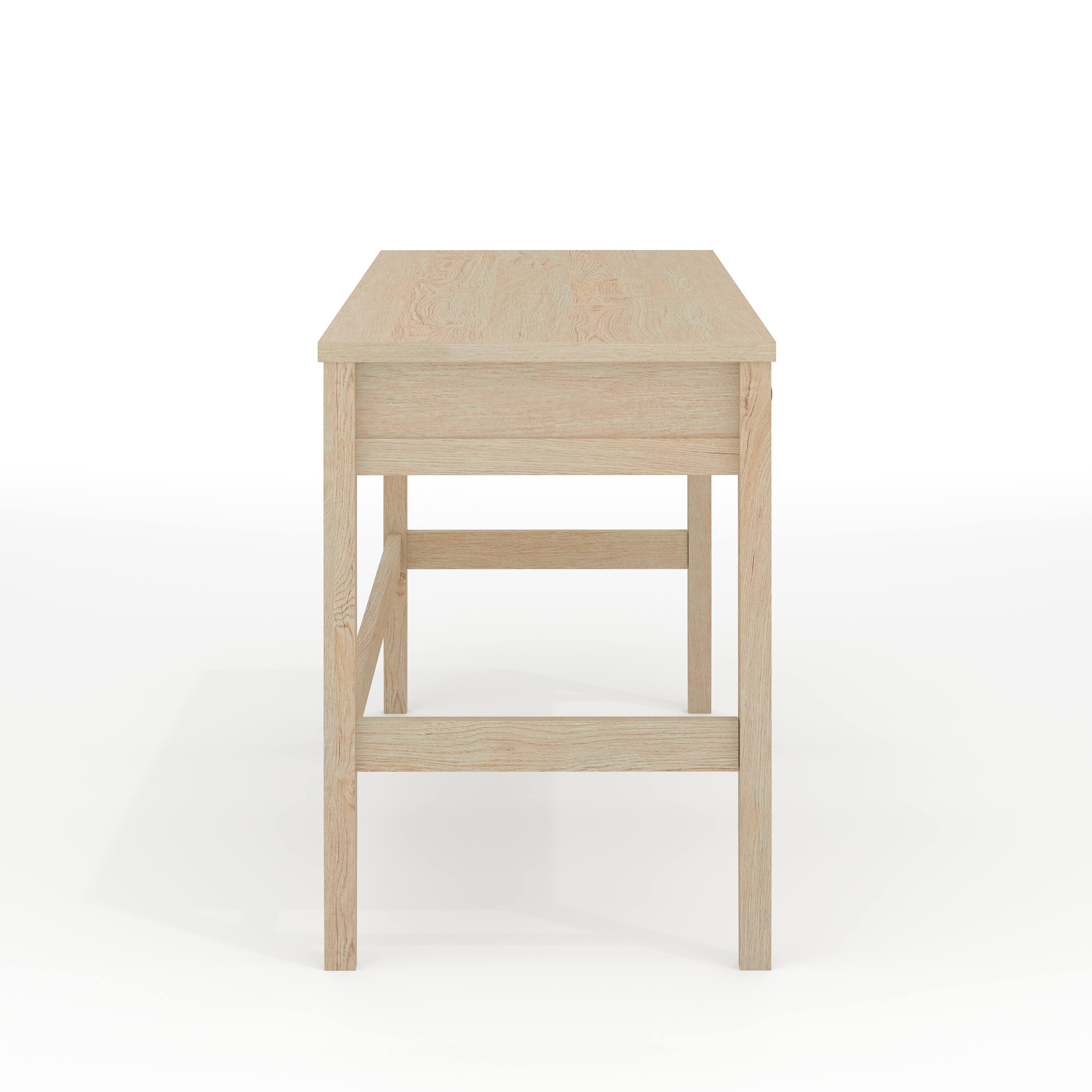 Alt View 9. Martha Stewart - Rhett Home Office Desk with 3 Drawers and Tapered Legs - Light Natural Frame/Antique Bronze Hardware.