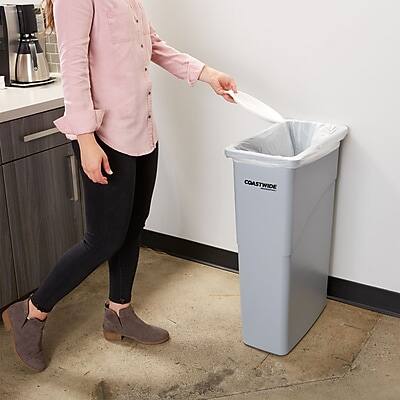 Alt View 3. Coastwide Professional - Coastwide Professional Slim Plastic Trash Can with no Lid, Gray, 23 Gal. (CW50717) - Gray.
