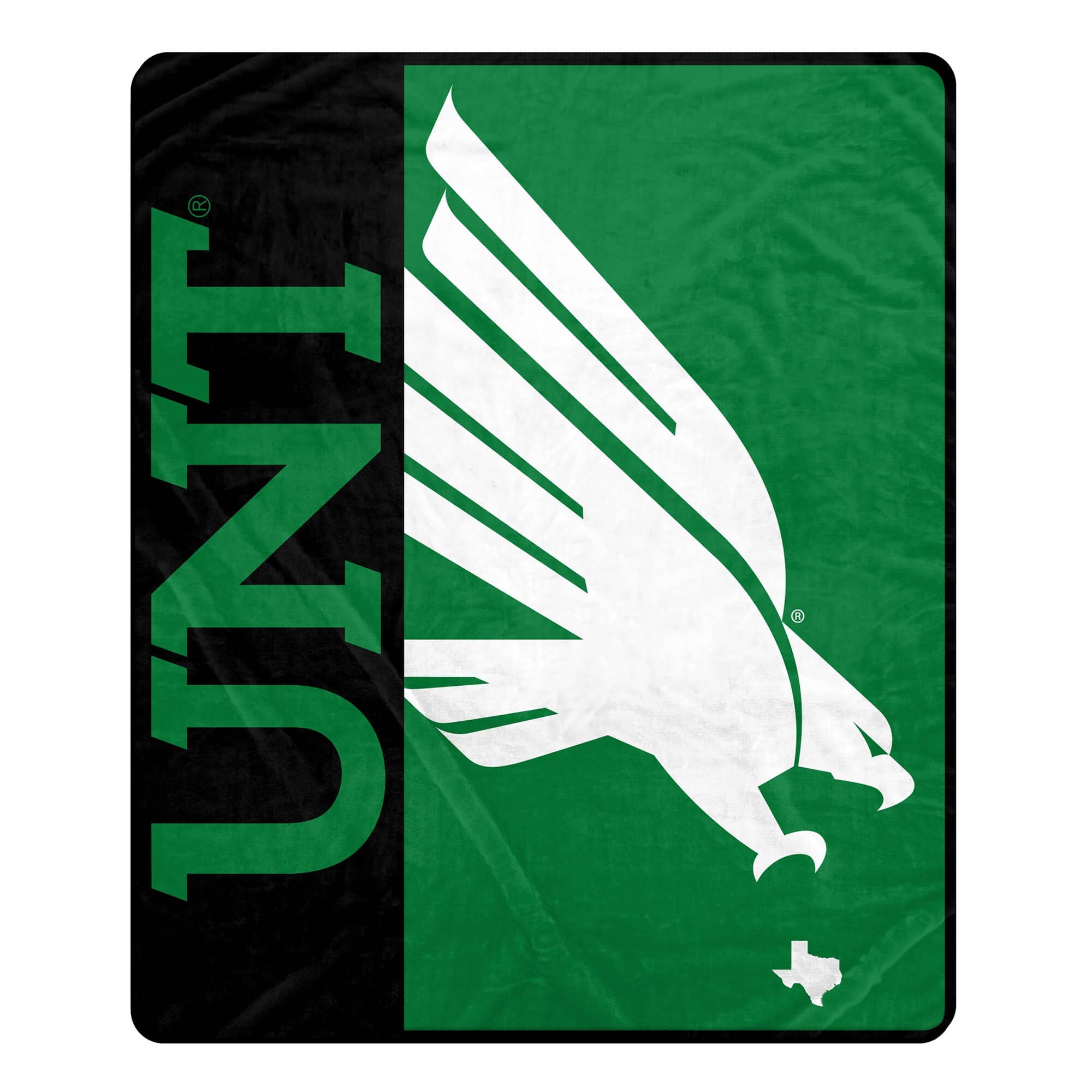Front. Pegasus - North Texas Mean Green 50" x 60" Endzone Ultra Soft Throw Blanket - Multicolor.