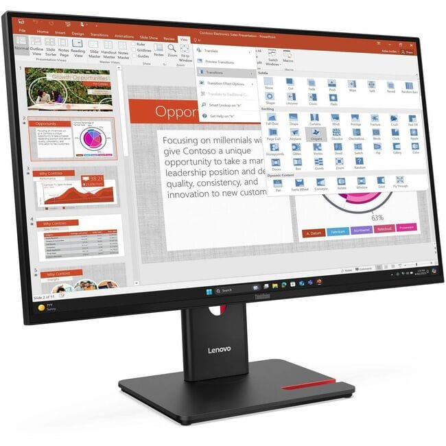 Lenovo - ThinkVision T27-40 27" Class Full HD LED Monitor - 16:9 - 27" Viewable - In-plane Switching (IPS) - Eclipse Black