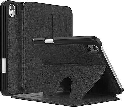 Alt View 2. SaharaCase - iPad mini A17 Pro & 6th Generation 2021 Protection Bundle, Multi-Angle Case with Tempered Glass Screen - Black.