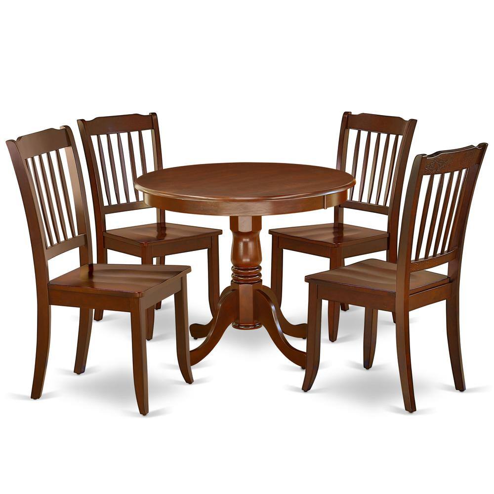 Back. East West Furniture - Dining Room Set Mahogany - Brown.
