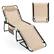 Front. Costway - 1 PC Patio Folding Chaise Lounge Chair Portable Sun Lounger with Adjustable Backrest - Beige.