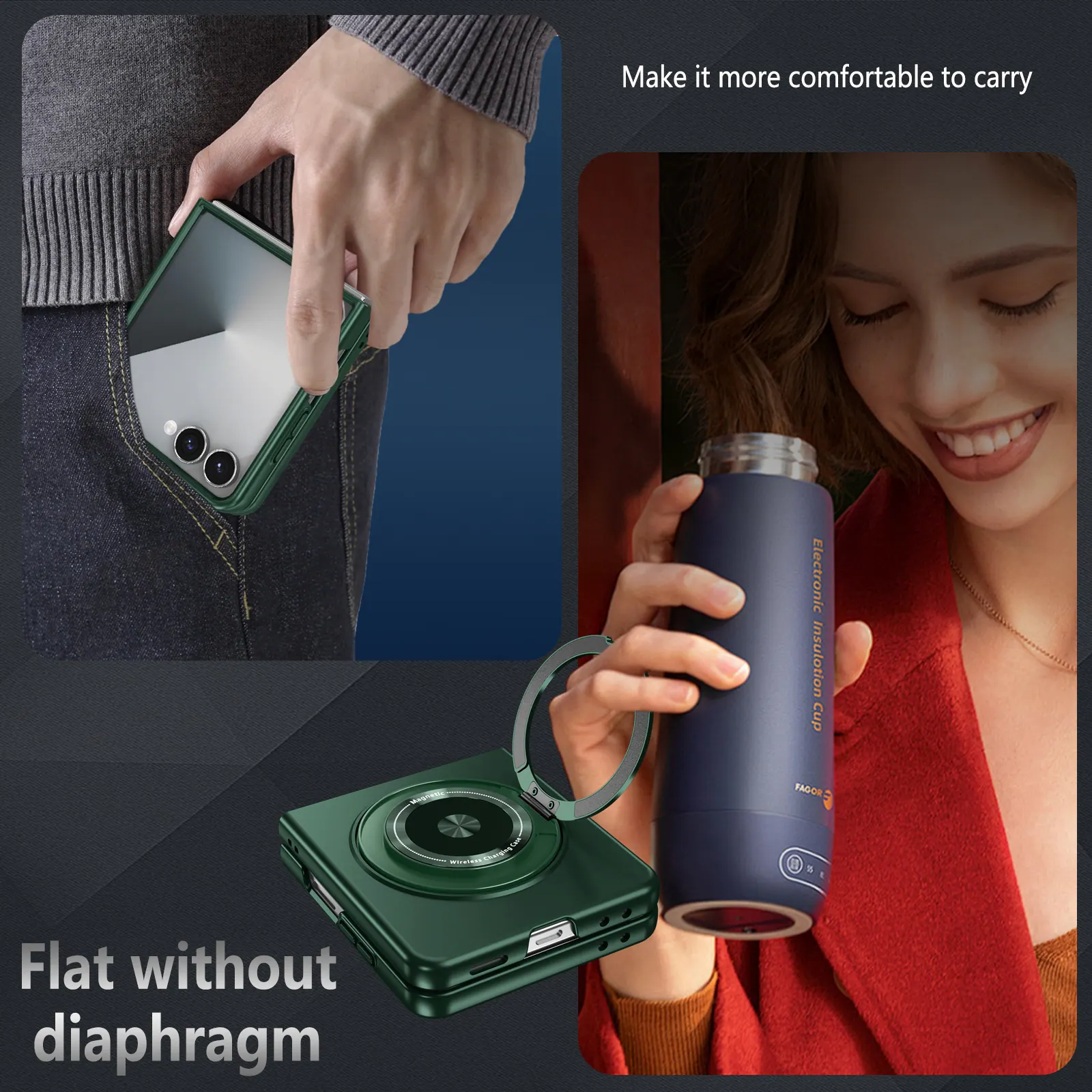 Make it more comfortable to carry  
Electronic Insulation Cup  
FAG-ON & Flat without diaphragm