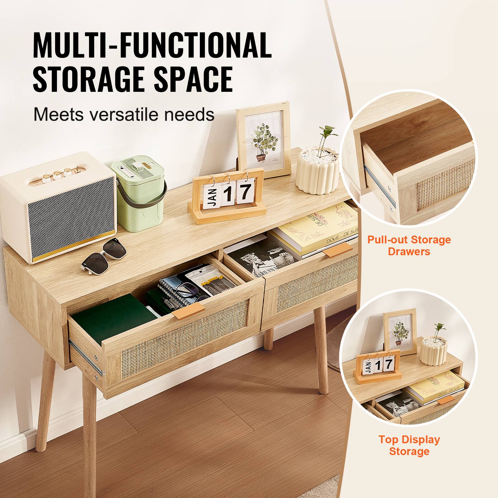 MULTI-FUNCTIONAL STORAGE SPACE  
Meets versatile needs  

Pull-out Storage Drawers  

Top Display Storage