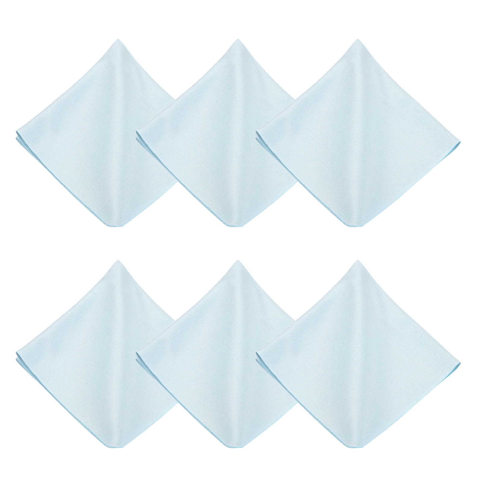 Unique Bargains - 6pcs Microfiber Cleaning Cloth 8x8 inch for Glasses Screens Phones Lenses - Light Blue