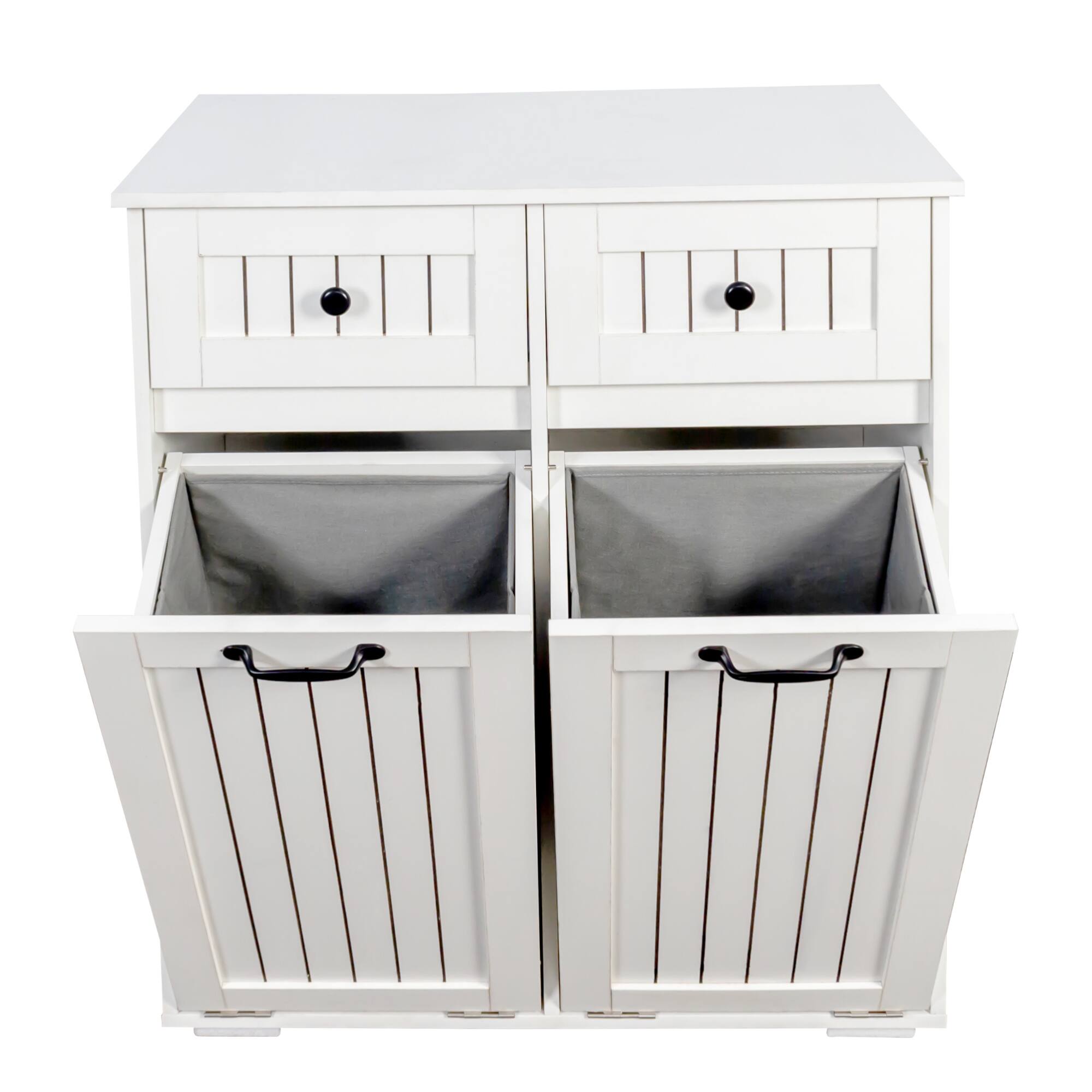 Alt View 2. ELEMENT ACE - Versatile Laundry Storage Cabinet with Removable Baskets and Drawers for Organized Home - White.