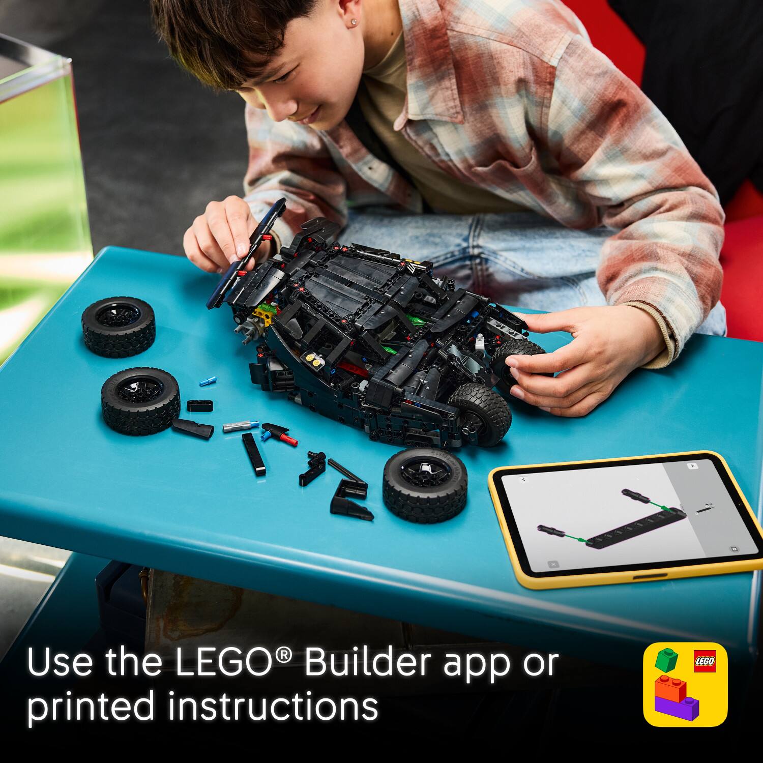 Use the LEGO® Builder app or printed instructions