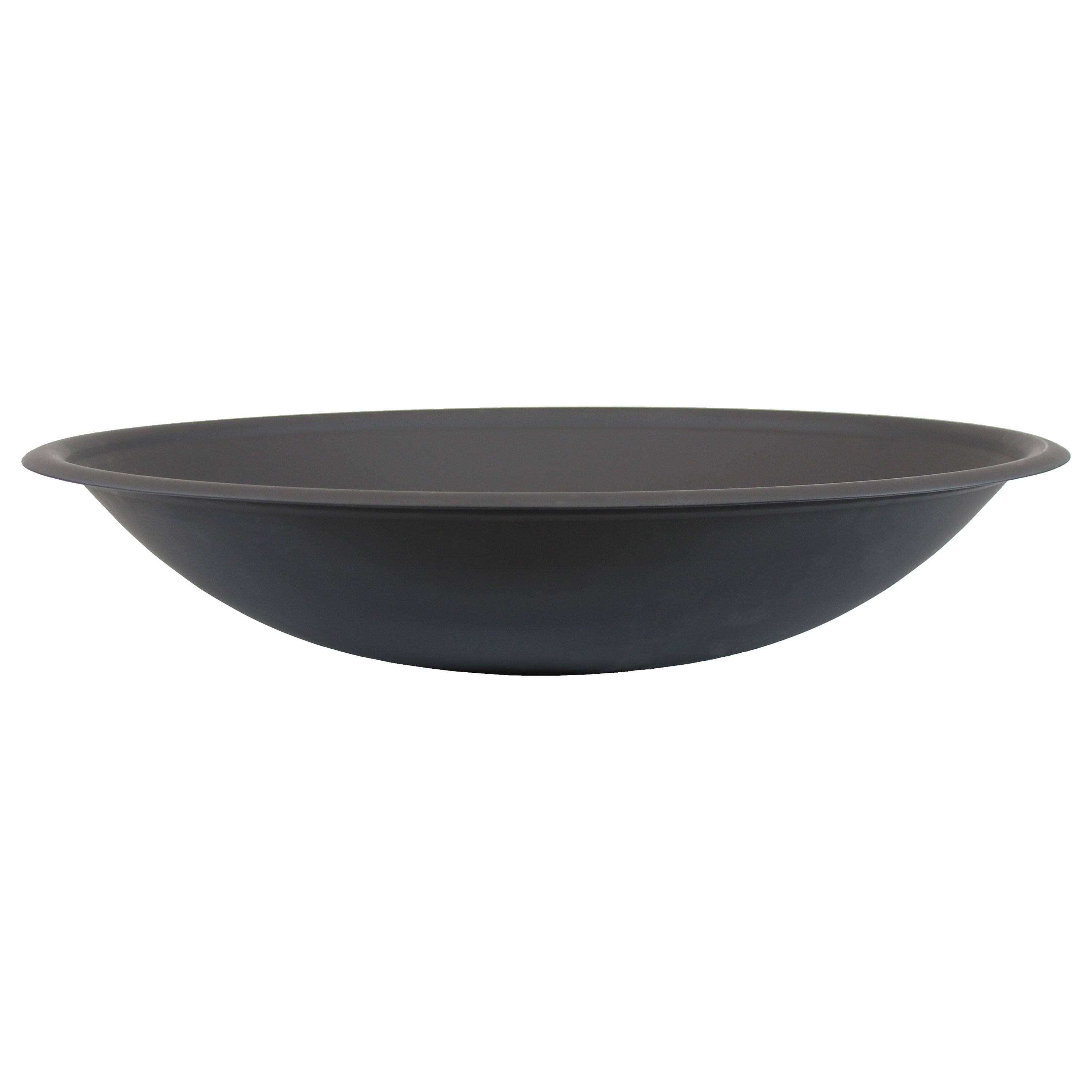Front. Sunnydaze - 23 in Classic Elegance Steel Replacement Fire Pit Bowl - Black.