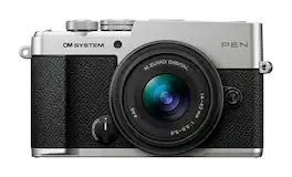 OM System - PEN Digital Camera and Digital 14-42mm F3.5-5.6 III Lens Kit, Compact Camera, Travel & Everyday Photography, Lightweight - Silver