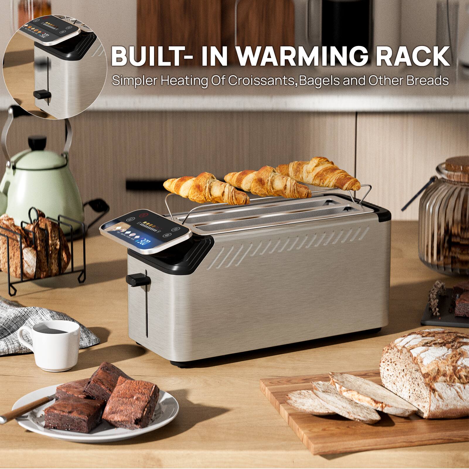 BUILT-IN WARMING RACK  
Simpler Heating Of Croissants, Bagels and Other Breads