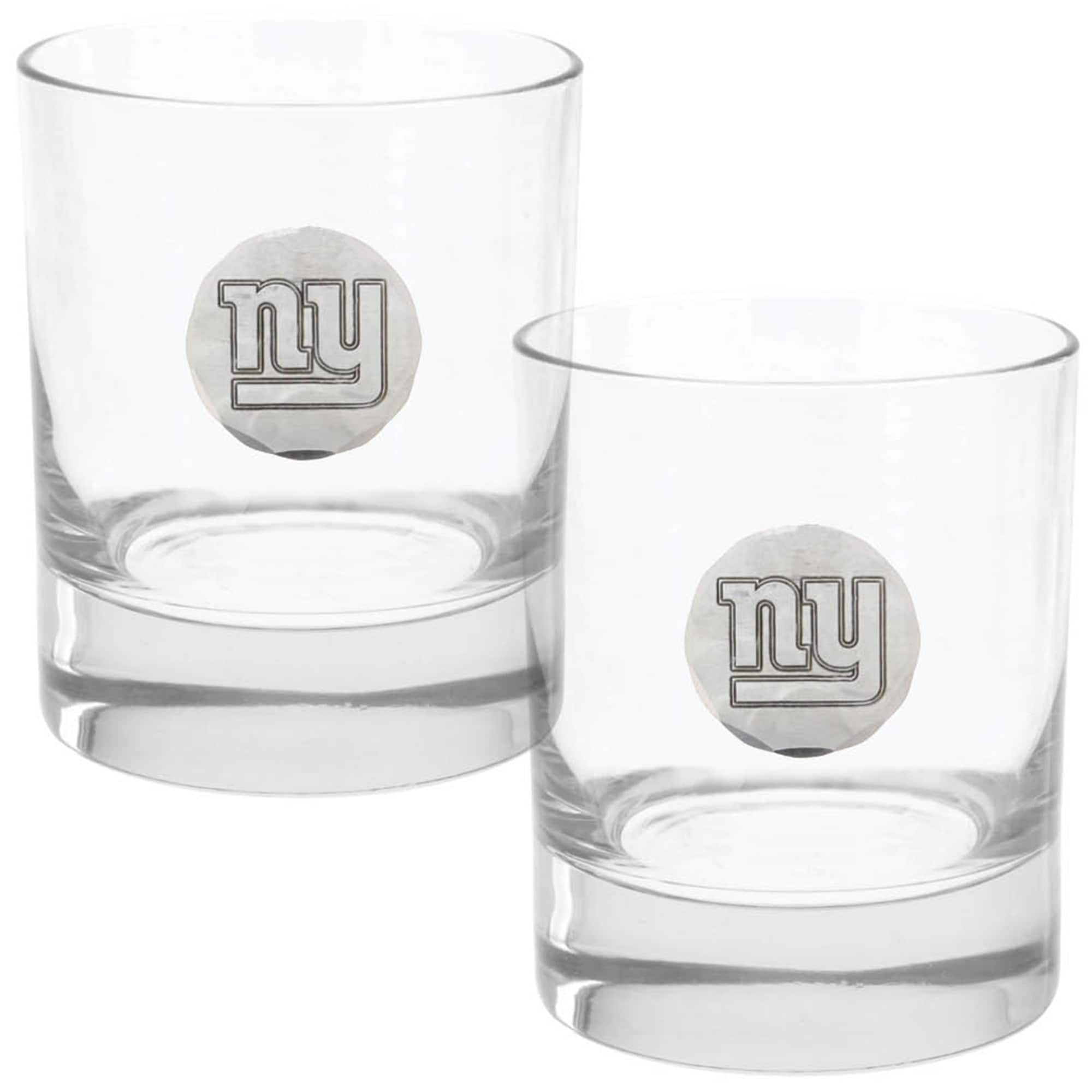 Front. Wendell August Forge - New York Giants Two-Piece 11oz. Rocks Glass Set - Multicolor.