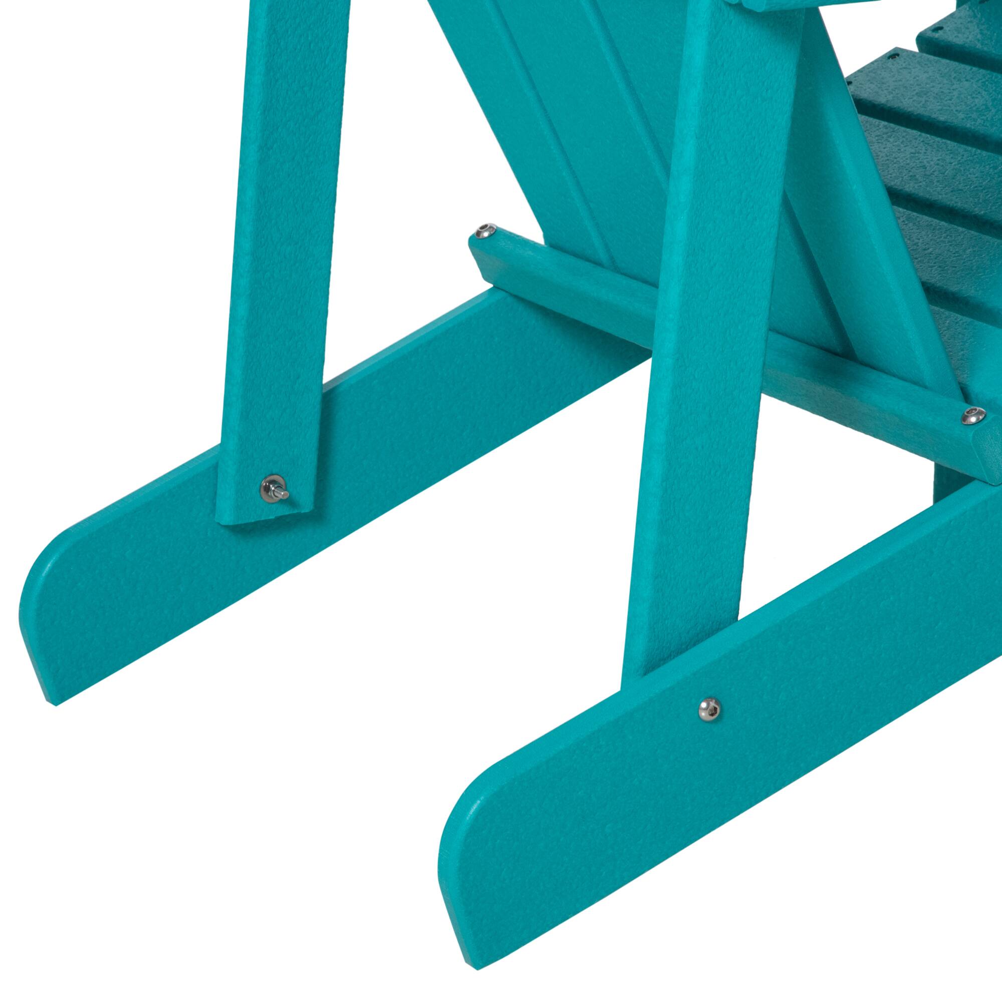 Alt View 8. Outsunny - Adirondack Chair, HDPE Fire Pit Chair, Weather Resistant Outdoor Chair for Patio, Garden, Backyard, Lawn - Turquoise.