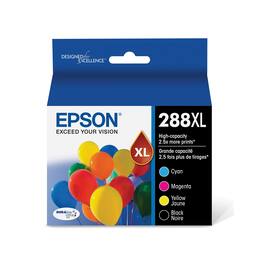 Epson - T288XL /Cyan/Magenta/Yellow High Yield Ink Cartridge, 4/Pack (T288XL-XCS) - Black
