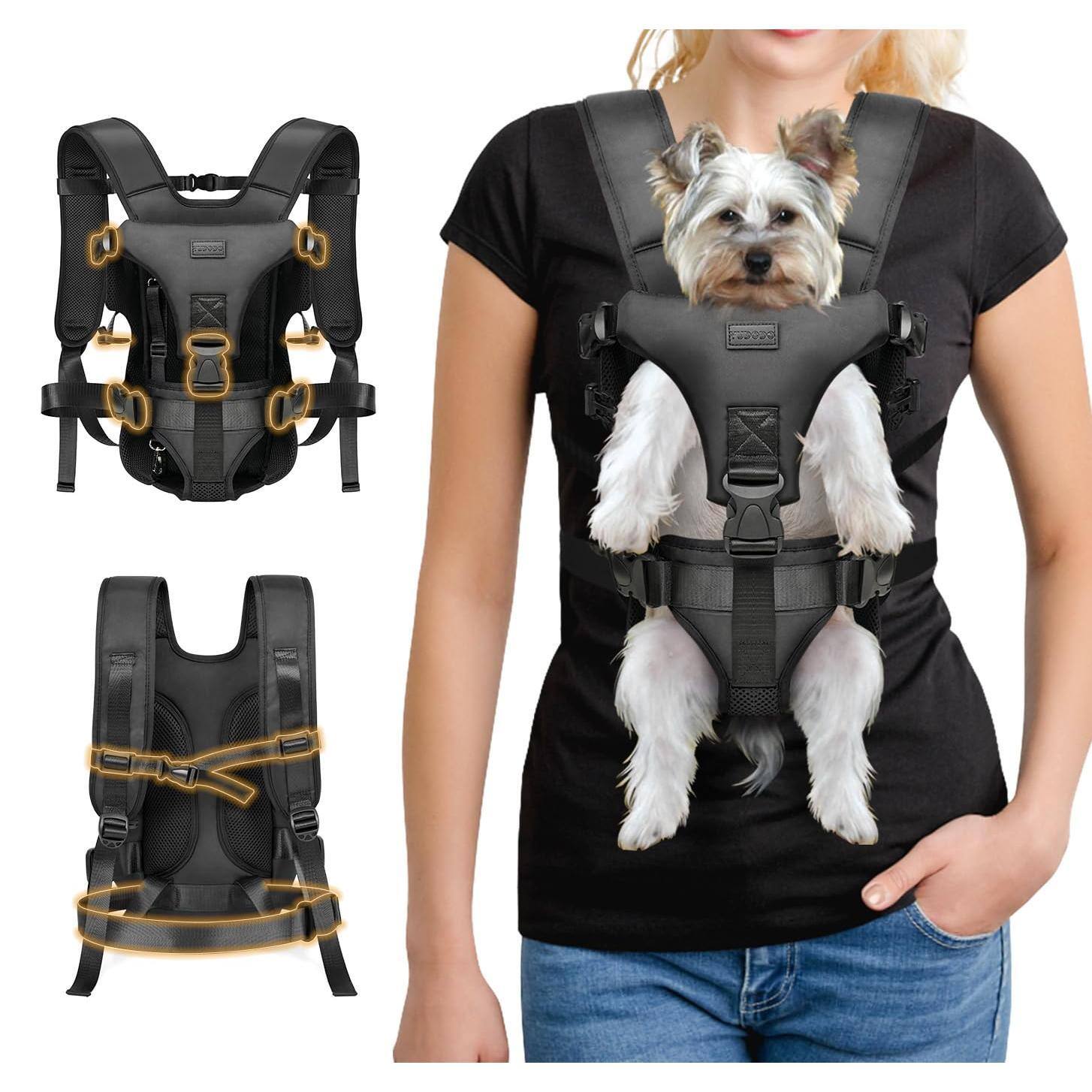 Front. Live At Space - Front Pet Carrier Backpack For Small Dogs And Cats Secure Breathable Mesh Support Adjustable Walking Hiking Or Travel bl.