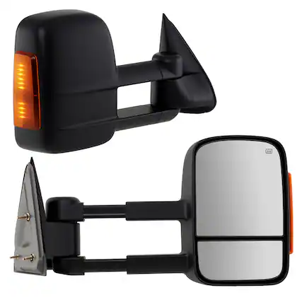 Front. Gymax - Gymax Towing Mirror Pair Tow Mirrors Compatible w/ 2003-2006 Chevrolet Silverado GMC Sierra - Black.