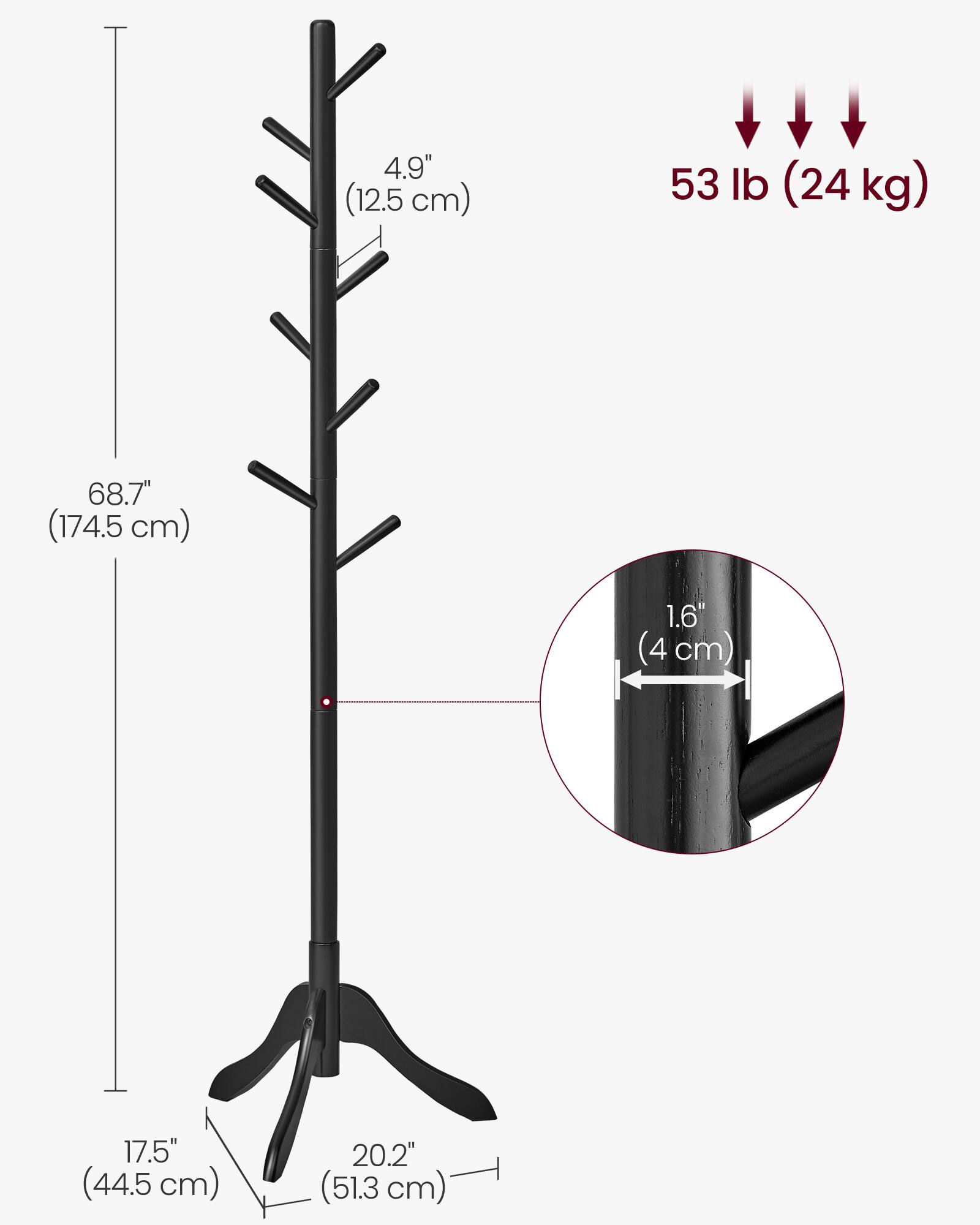 4.9" (12.5 cm)  
53 lb (24 kg)  
68.7" (174.5 cm)  
1.6" (4 cm)  
17.5" (44.5 cm)  
20.2" (51.3 cm)