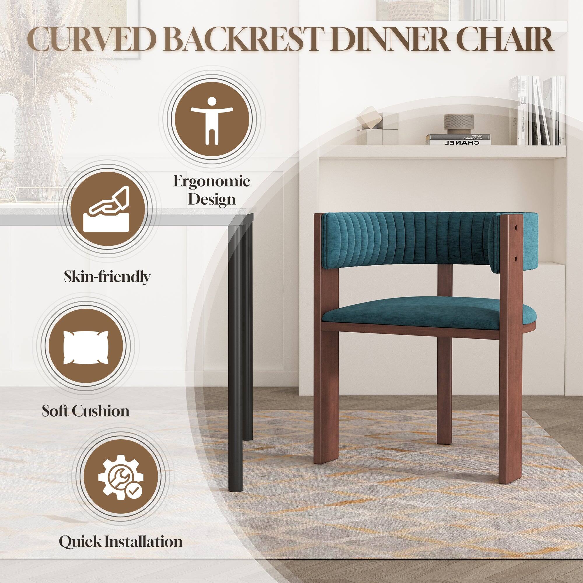 CURVED BACKREST DINNER CHAIR

- Ergonomic Design
- Skin-friendly
- Soft Cushion
- Quick Installation