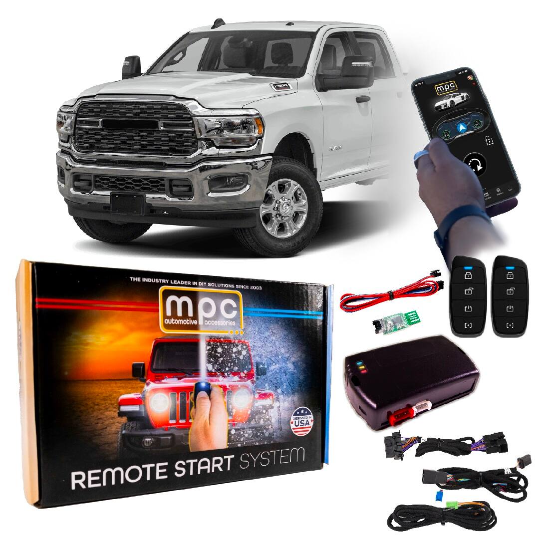 MPC - 4-Button 2-Way Remote Starter For 2019-2024 RAM 2500 - Plugin - Push-to-Start - Black