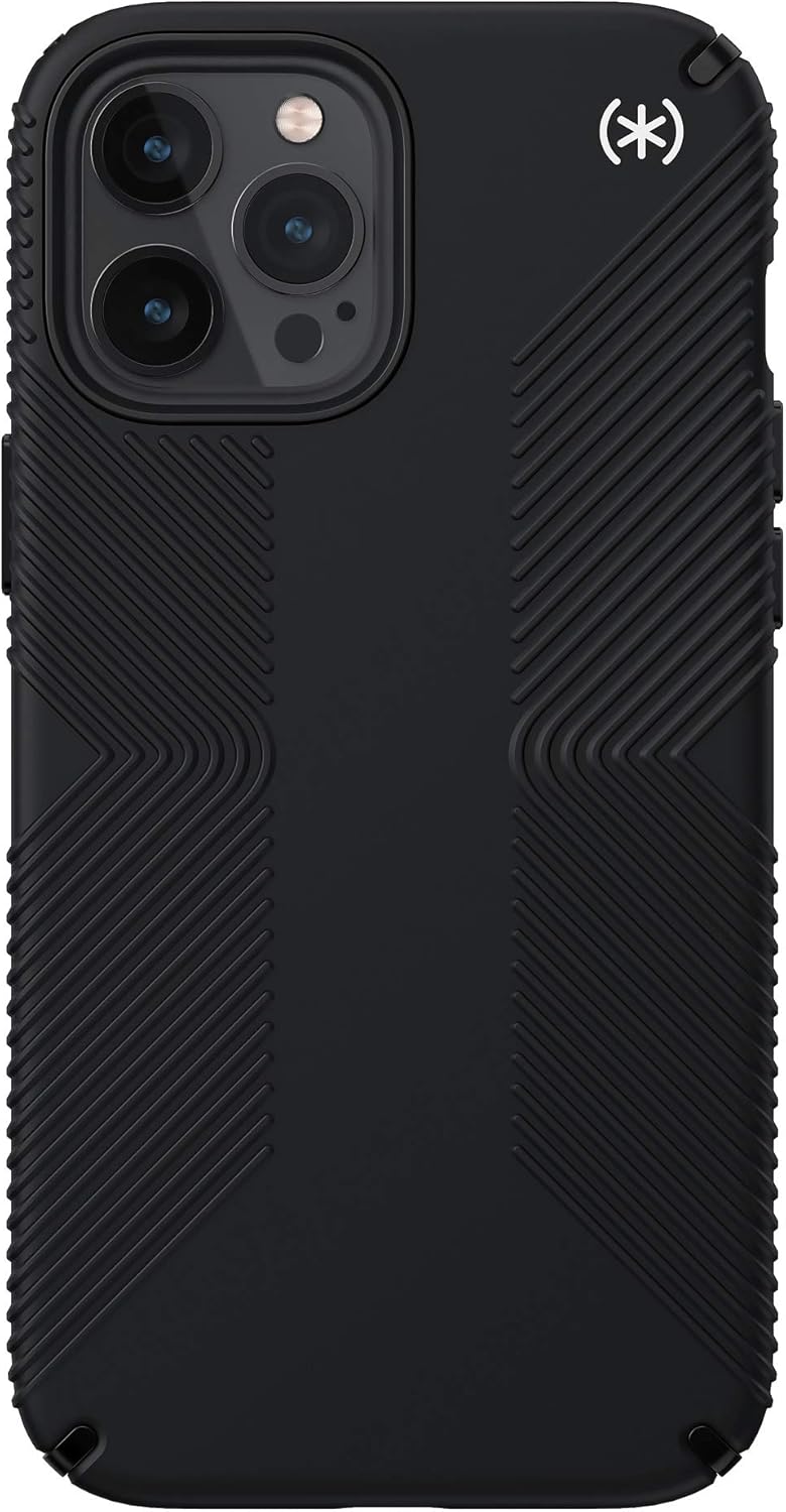 Angle. Speck - Speck Presidio2 Grip Black Case - iPhone 12 Pro Max - Black.