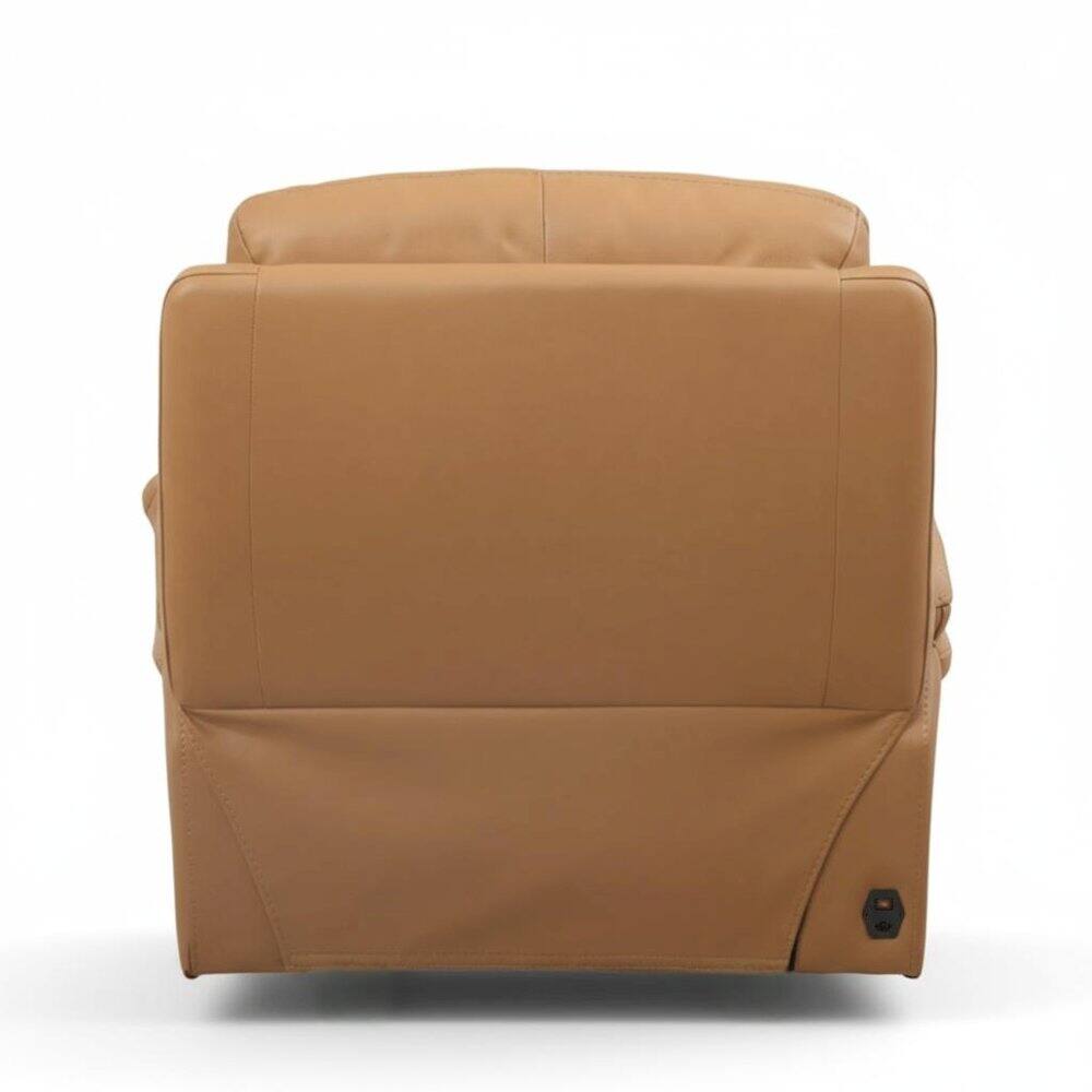 Back. Heartland Furniture - Leather Power Recliner Chair, Top Grain Upholstery, USB & USB-C, 360 lb Support - Brown.