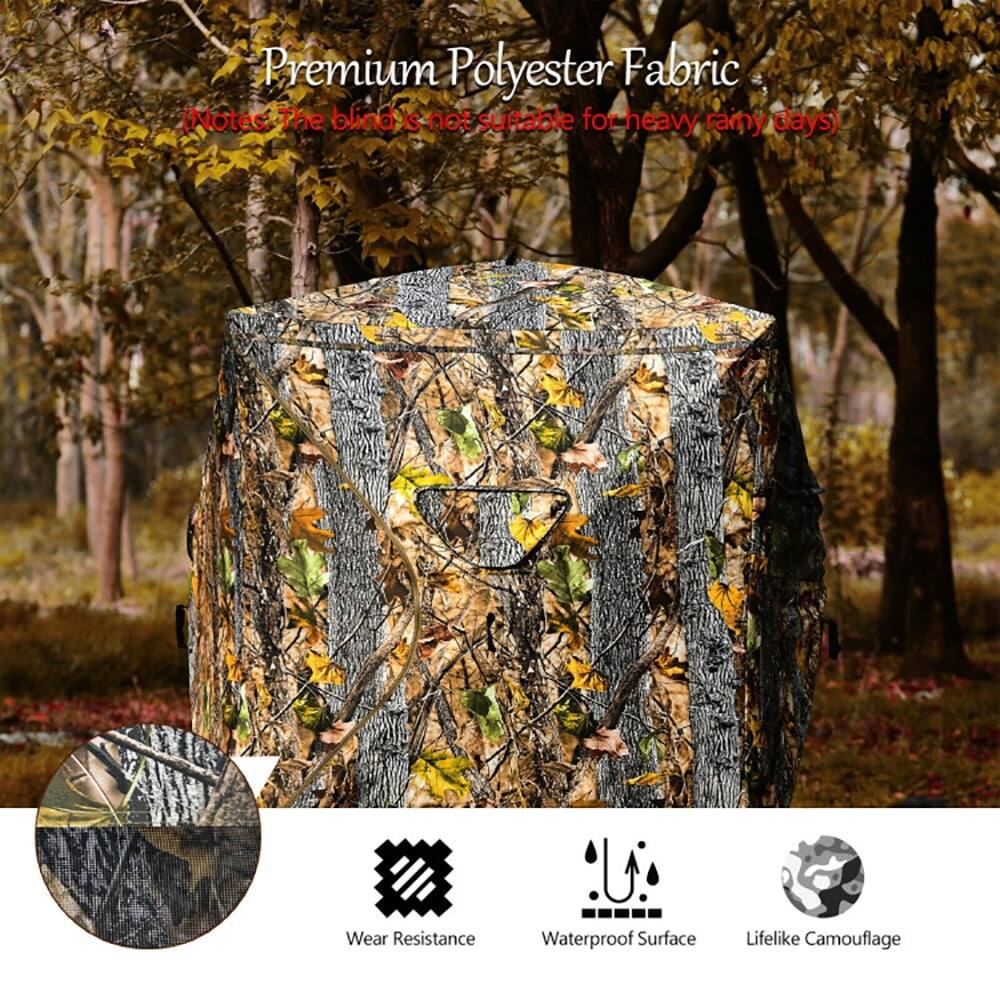 Premium Polyester Fabric  
(Notes: The blind is not suitable for heavy rainy days)  

- Wear Resistance  
- Waterproof Surface  
- Lifelike Camouflage
