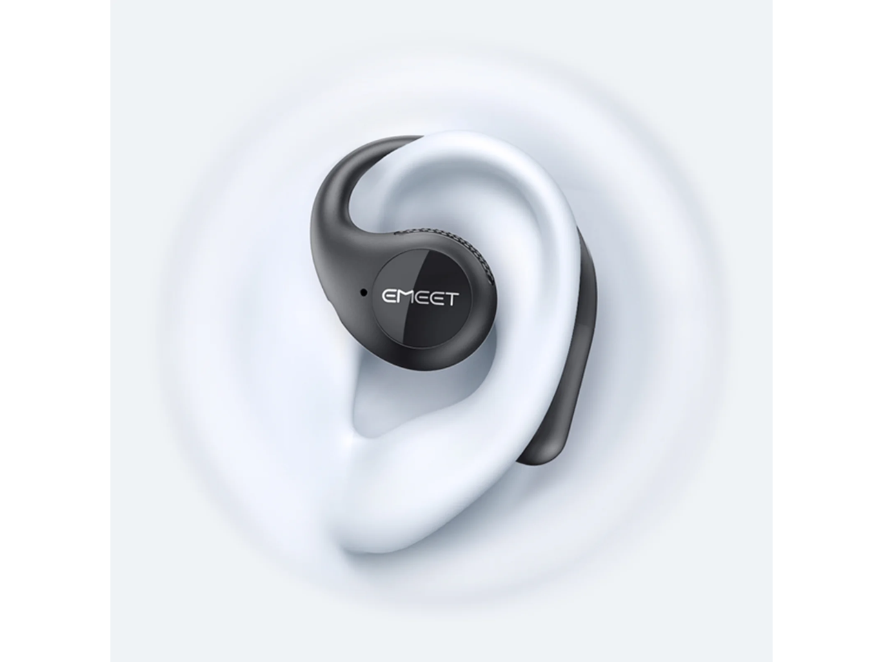 Alt View 1. EMEET - eMeet AirFlow Open-Ear Headphones - Black - EMO1BB-LD - Black.