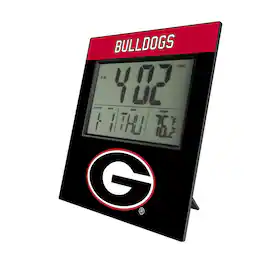 Keyscaper - Georgia Bulldogs Color Block Digital Desk Clock - Multicolor