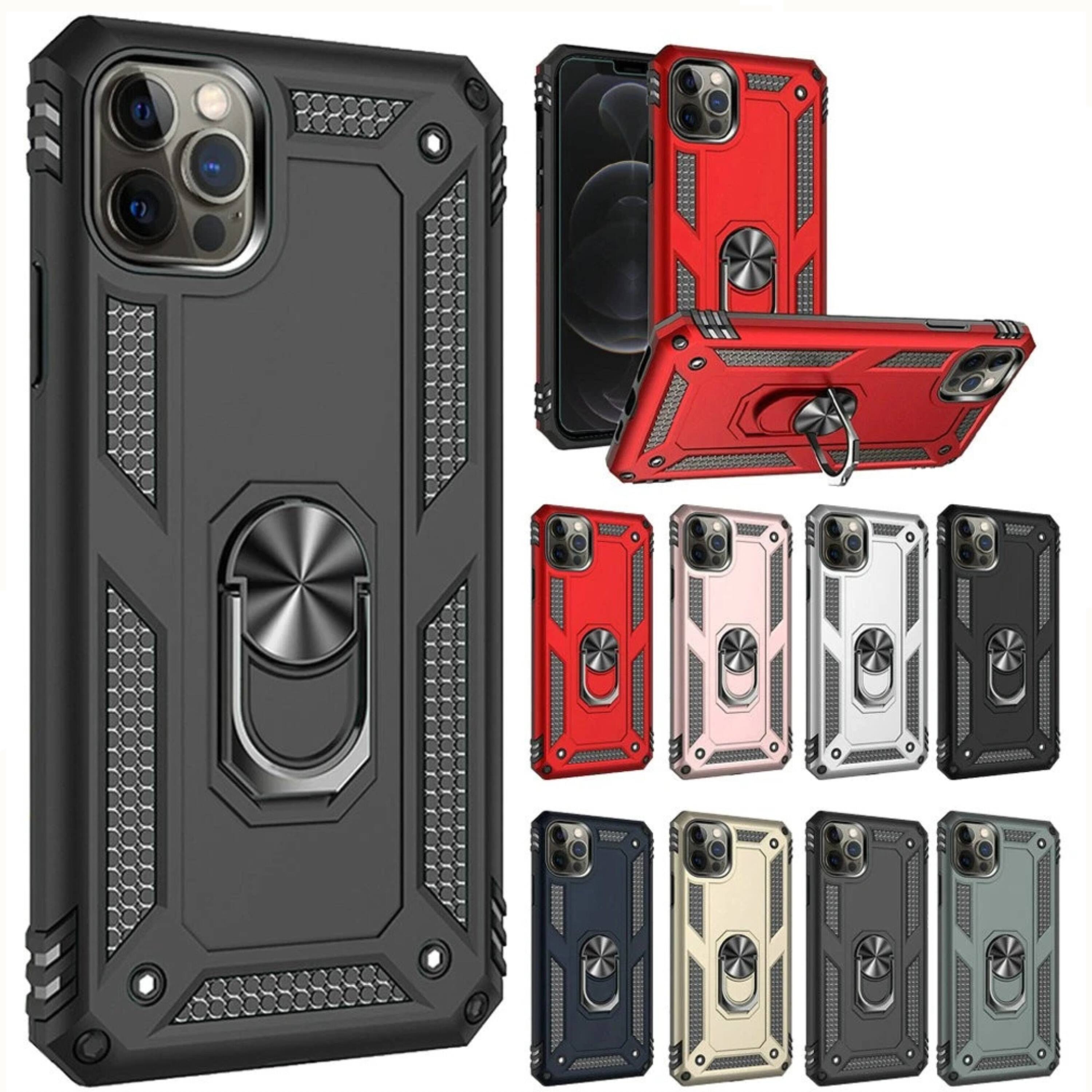 Angle. Kitcheniva - Ring Metal Kickstand Hybrid Case With Tempered Glass For iPhone 16e 17e Purple - Purple.