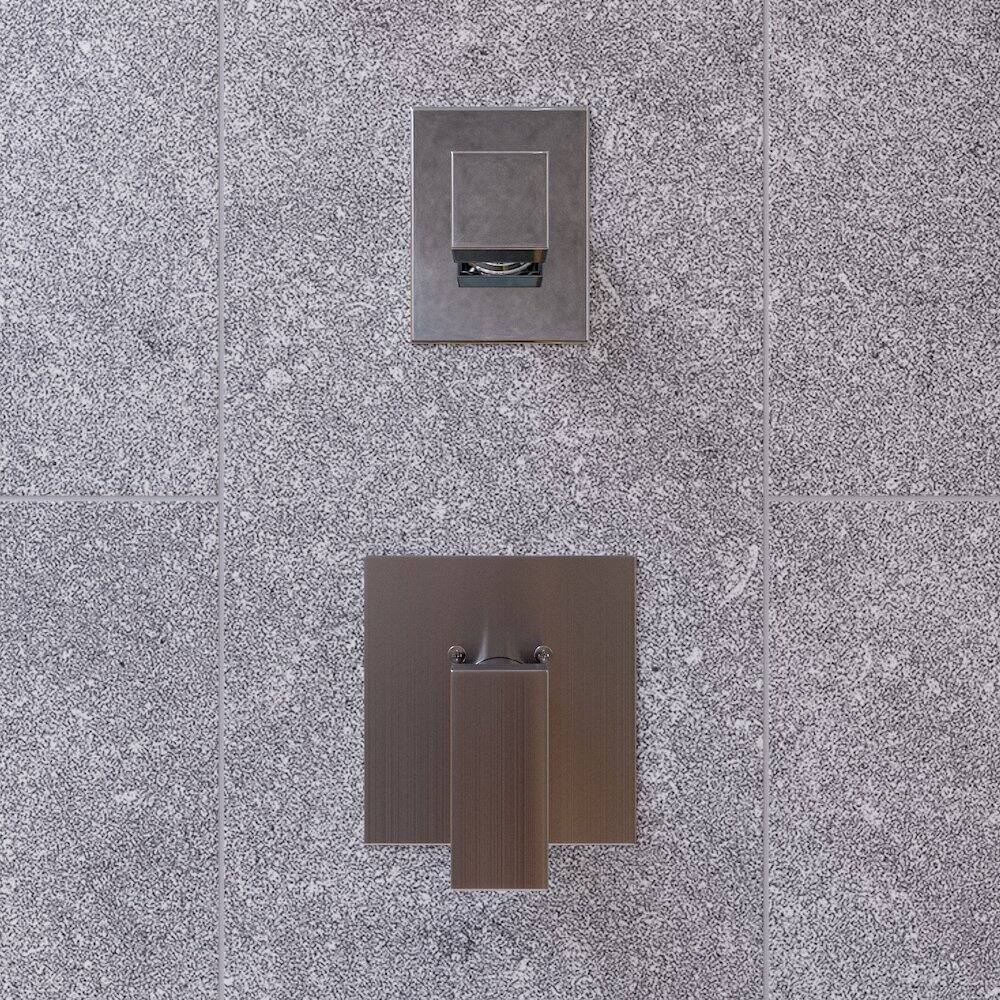 Angle. Alfi - Polished Chrome Modern Square 3 Way Shower Diverter - Polished Chrome.