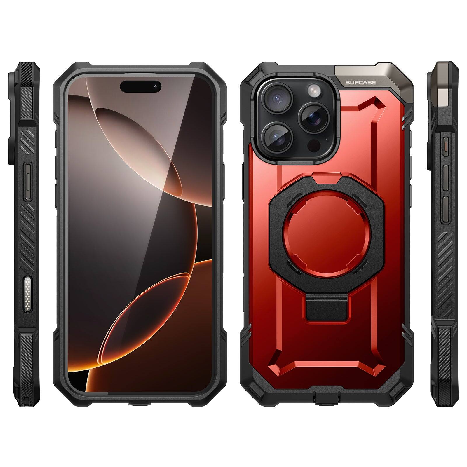 Alt View 7. SUPCASE - iPhone 16 Pro 6.3 inch UB Grip MagSafe Camera Control Button Phone Case - Metallic Red.