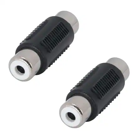 Front. Sanoxy - Sanoxy (2-Pack) RCA Female to Female Coupler - Black.