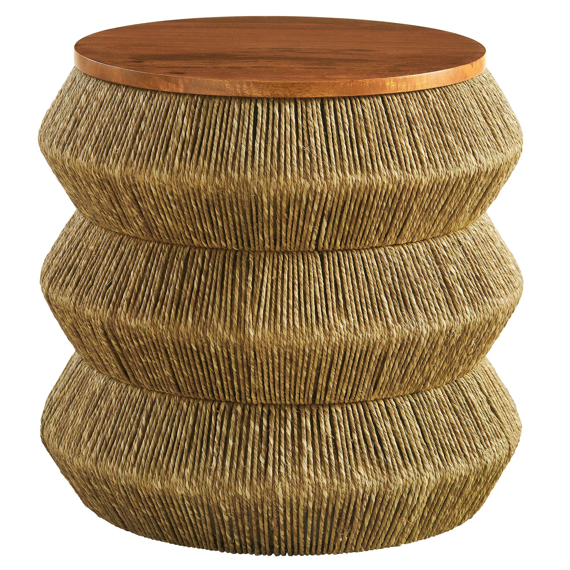 Angle. Modway - Maris Seagrass and Wood End Table by Modway - Walnut Natural.