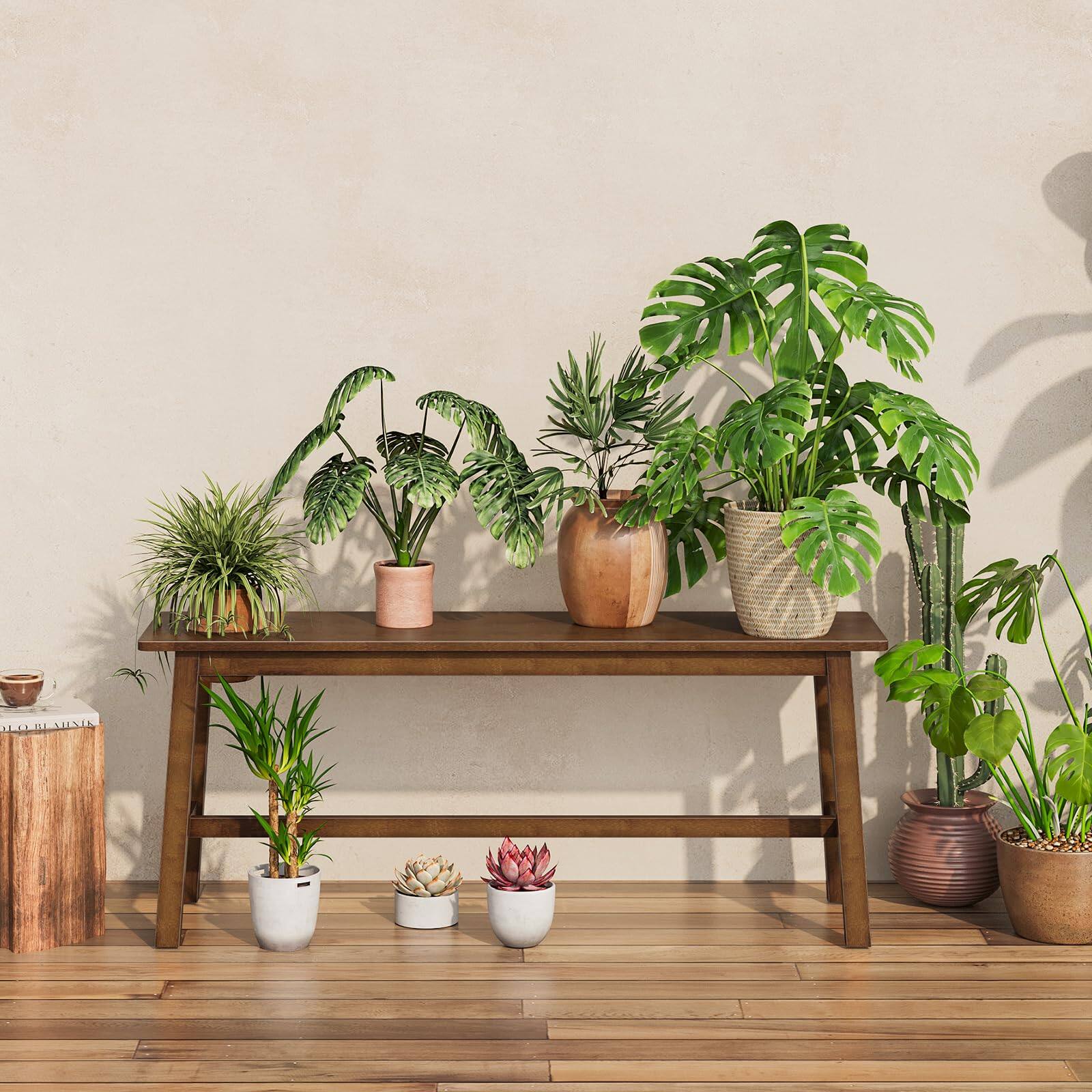 Alt View 3. JETRANSPORT - 39.3'' Dining Bench Farmhouse Kitchen Table Living Room Furniture Easy To Assemble Sturdy And Stable Mocha - Natural.