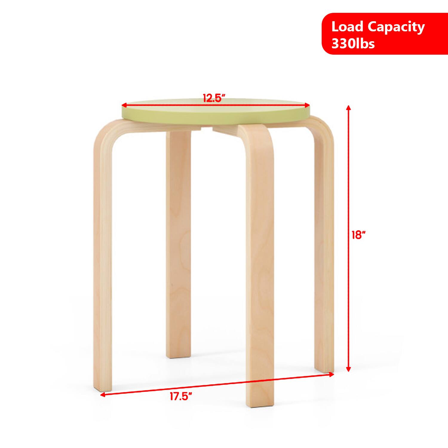 Load Capacity: 330lbs  
12.5" x 18" x 17.5"