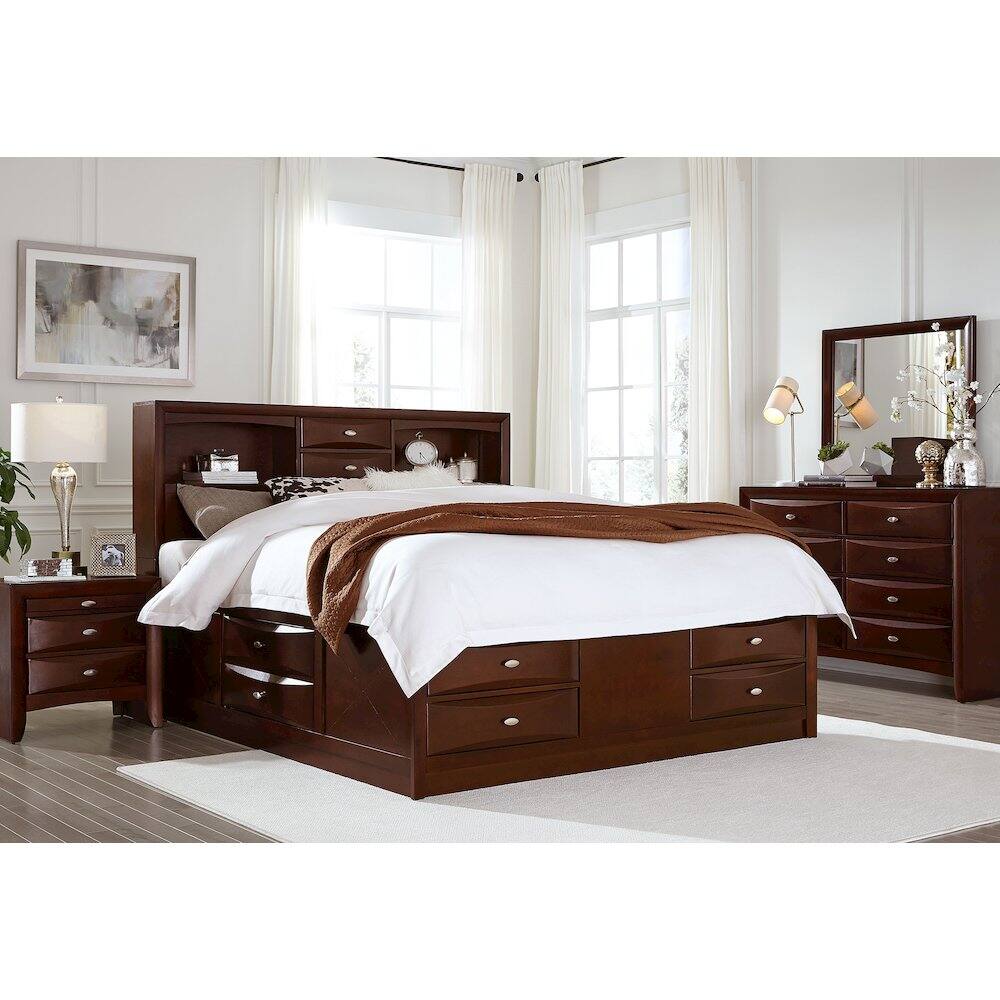 Alt View 2. Global Furniture USA - Transitional Linda New Merlot Nightstand, Merlot - Brown.