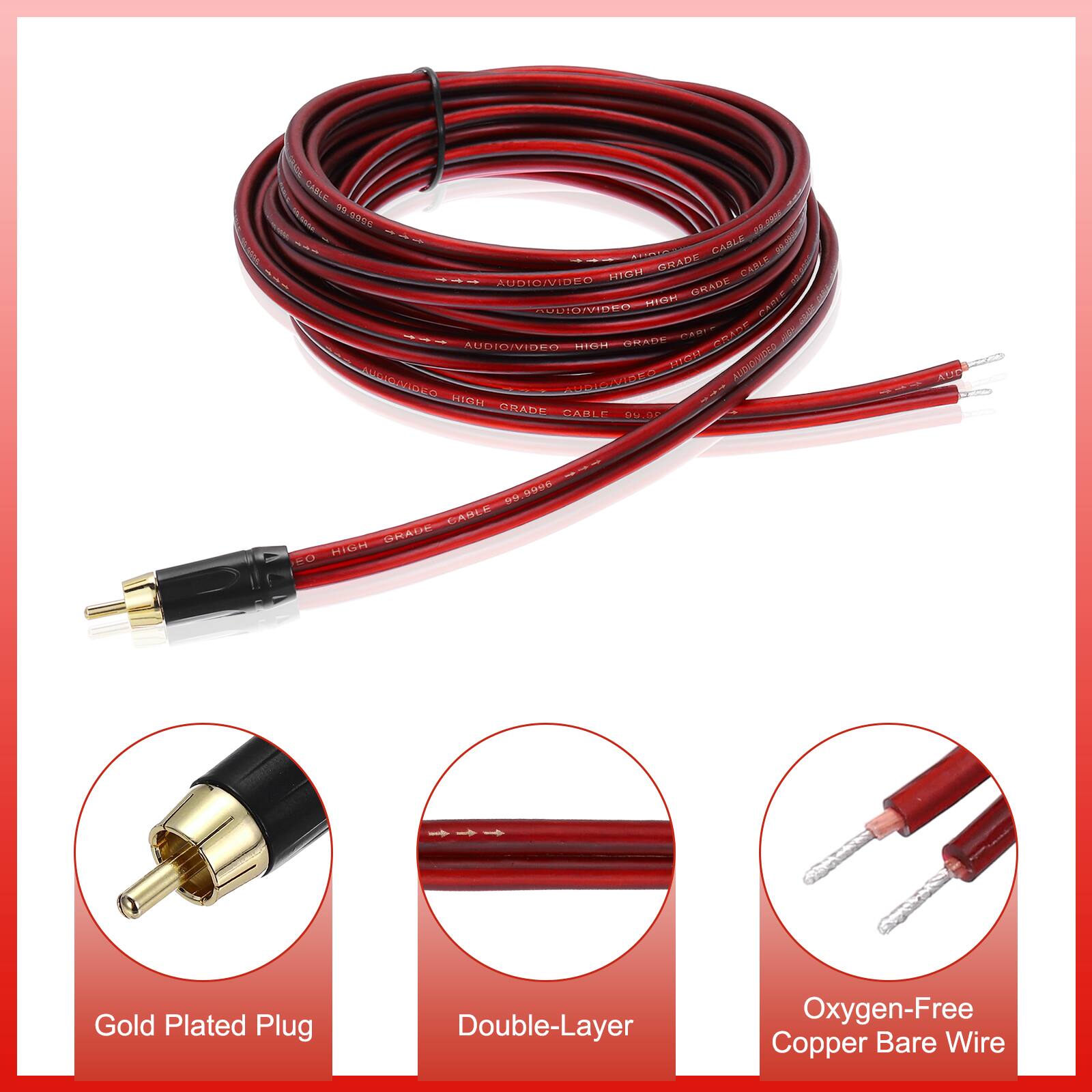 IA CABLE 09.0806 10.28MA AM CABLE m0E 188 GRADE CABLE! 44 HIGH AUDIO/VIDEO GRADE PEESP PAREE UIONIDEO RRANT AUDIO/VIDEO C AUDIDADIA USACRO DOM HISTE GRADE CABLE DUDO ATIC:00 CANEE GHAUE HICH 0 Gold Plated Plug Double-Layer Oxygen-Free Copper Bare Wire