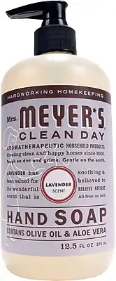 **Hardworking Homekeeping**
**Mrs. Meyer's Clean Day**
**Aromatherapeutic Household Products**
Creating clean and happy homes since 2001. Tough on dirt and grime. Gentle on the earth.
**Lavender** has been valued for its wonderful scent that is soothing & believed to relieve fatigue. All from a herb.
**Hand Soap**
Contains Olive Oil & Aloe Vera
12.5 FL OZ 370 mL
