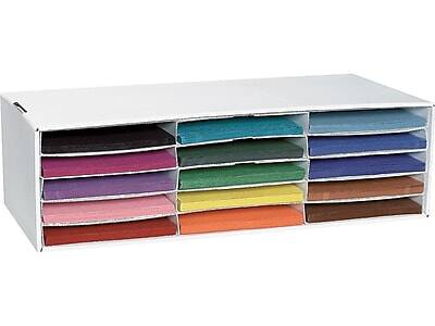 Alt View 2. Pacon - Pacon Classroom Keepers Stackable Cardboard File Organizer, 12.88" x 29.25" x 9.38", White (001310) - White.