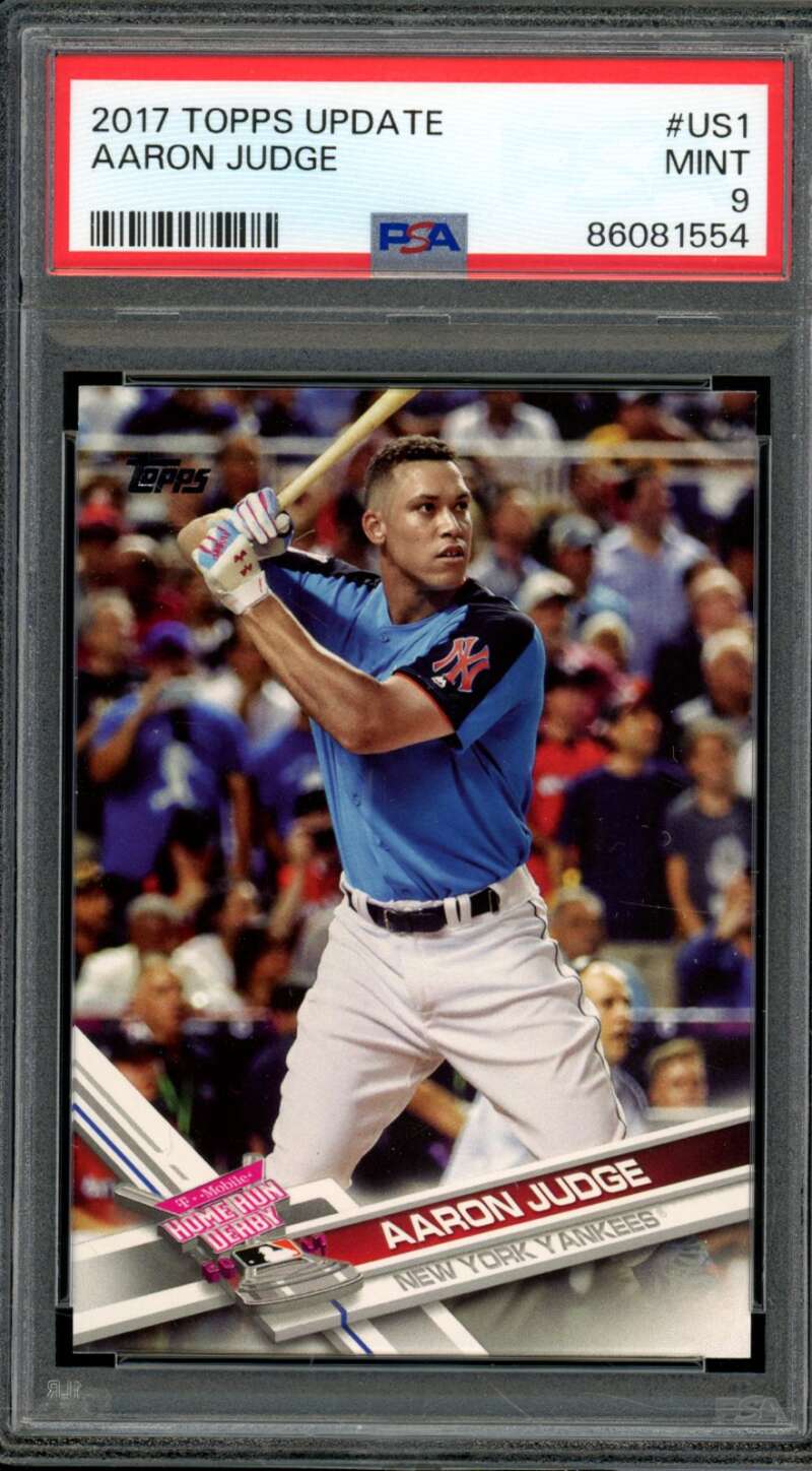 2017 TOPPS UPDATE  
AARON JUDGE  
#US1  
MINT 9  
86081554  

AARON JUDGE  
NEW YORK YANKEES  

HOME RUN DERBY