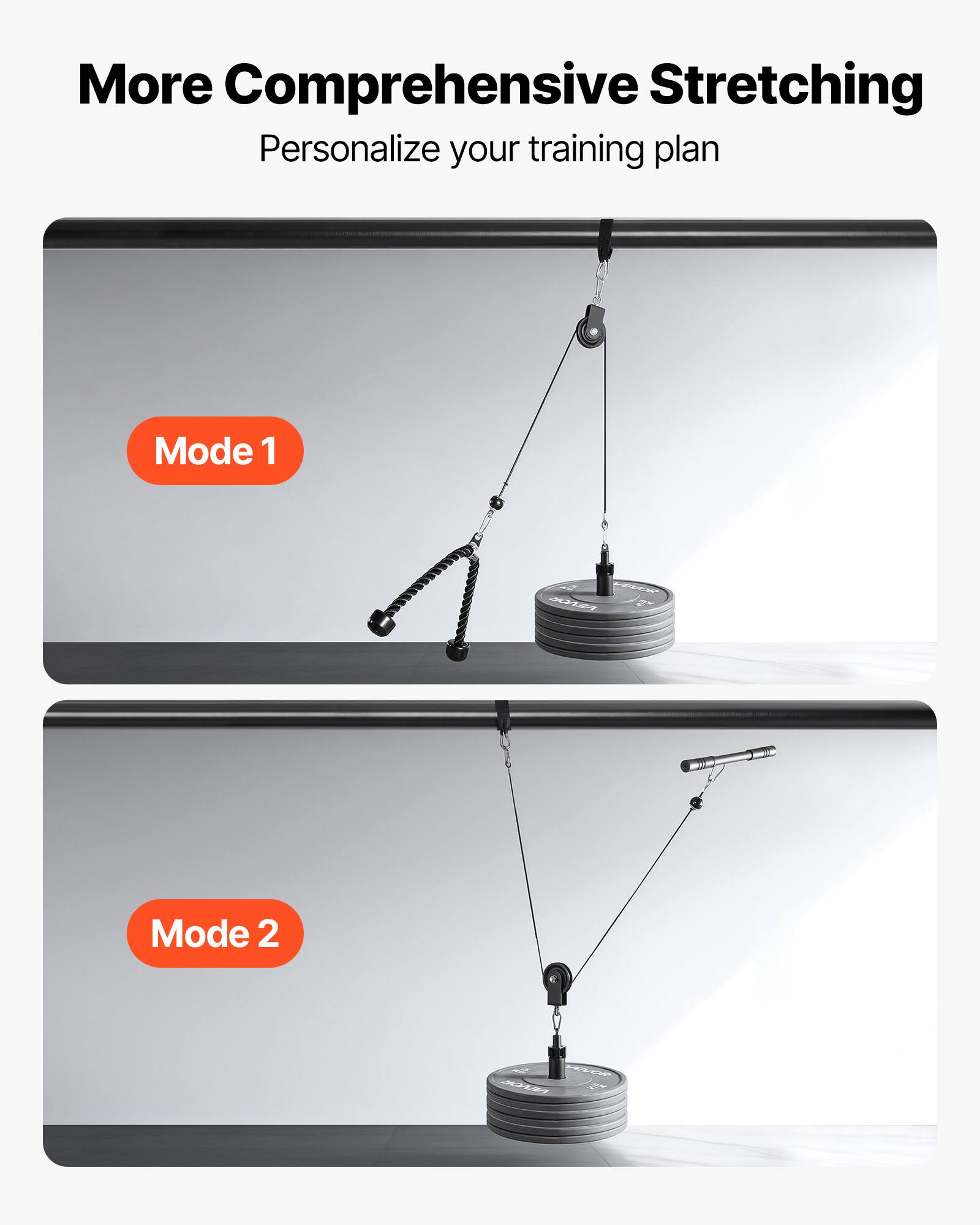 More Comprehensive Stretching  
Personalize your training plan  

Mode 1  
Mode 2