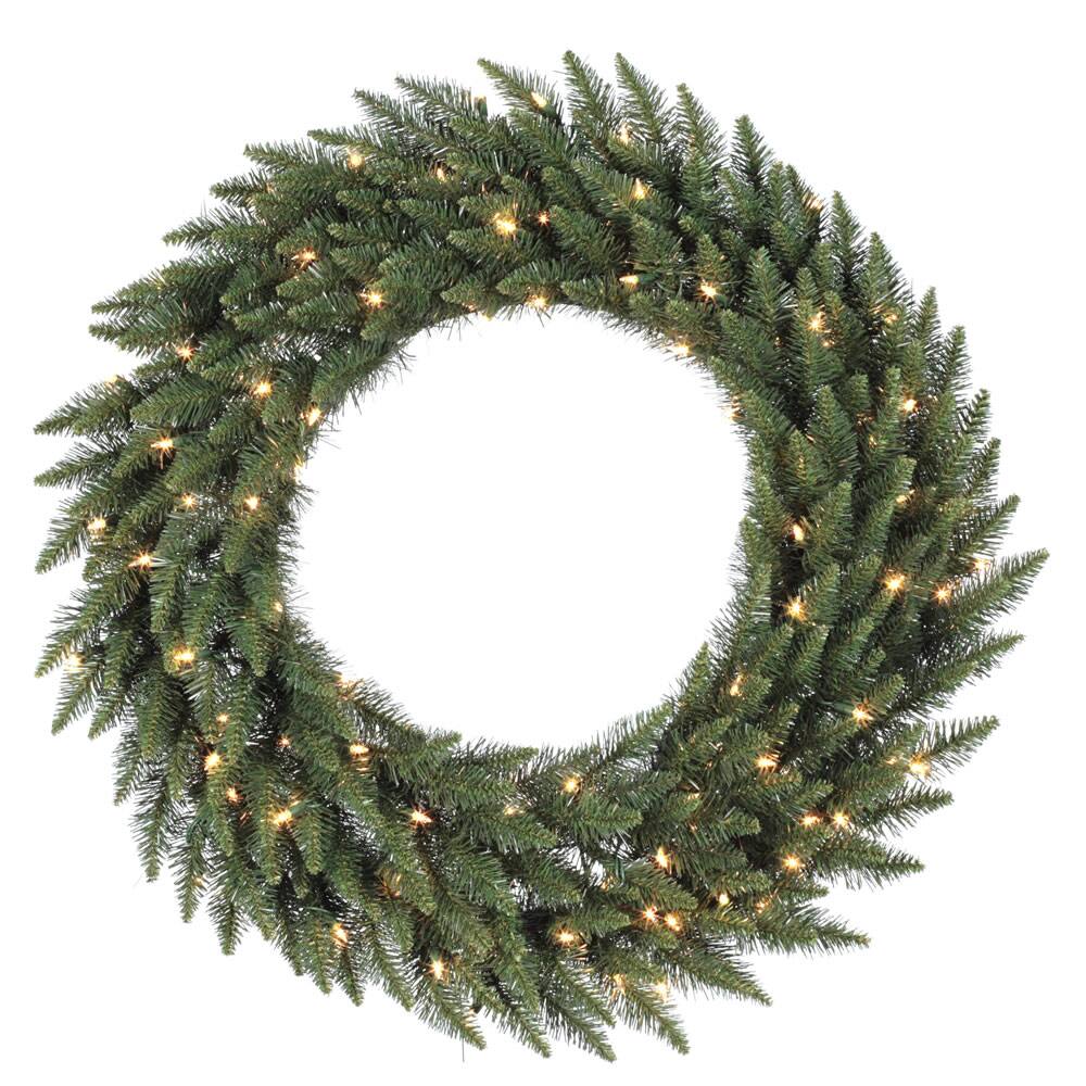 Front. Vickerman - Vickerman 48" Camdon Fir Wreath 200 LED Warm White - Green.