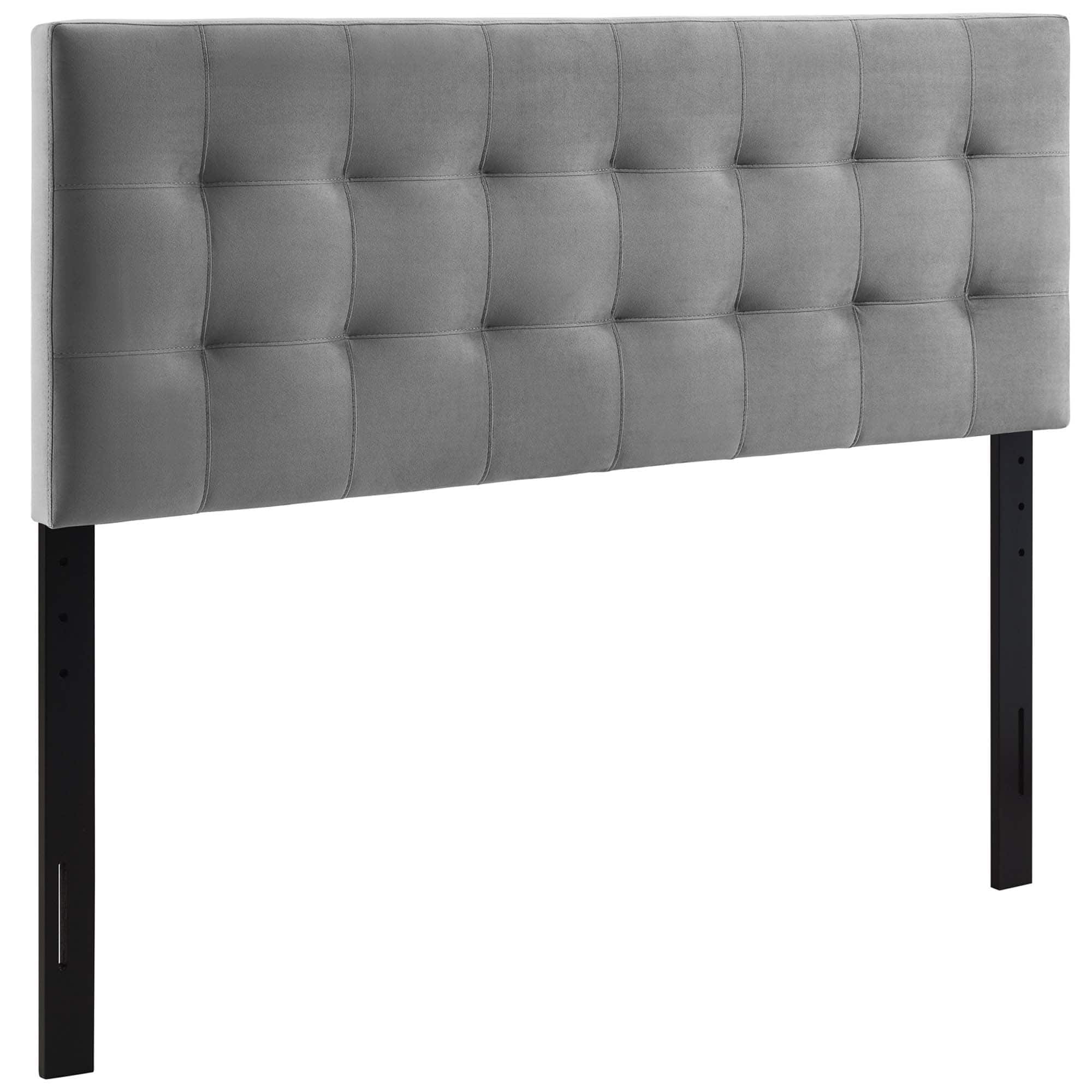 Lily Biscuit Tufted Performance Velvet Queen Headboard by Modway - Gray
