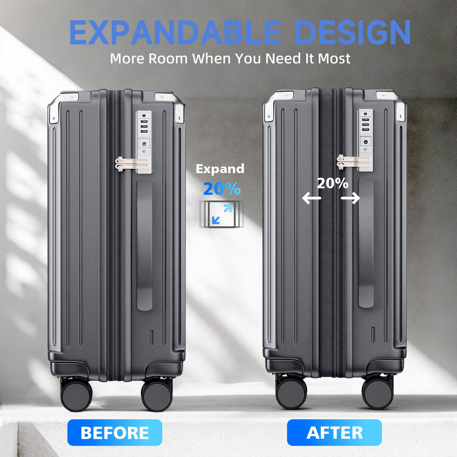Sugift 2 Piece Hardside Luggage Set 20