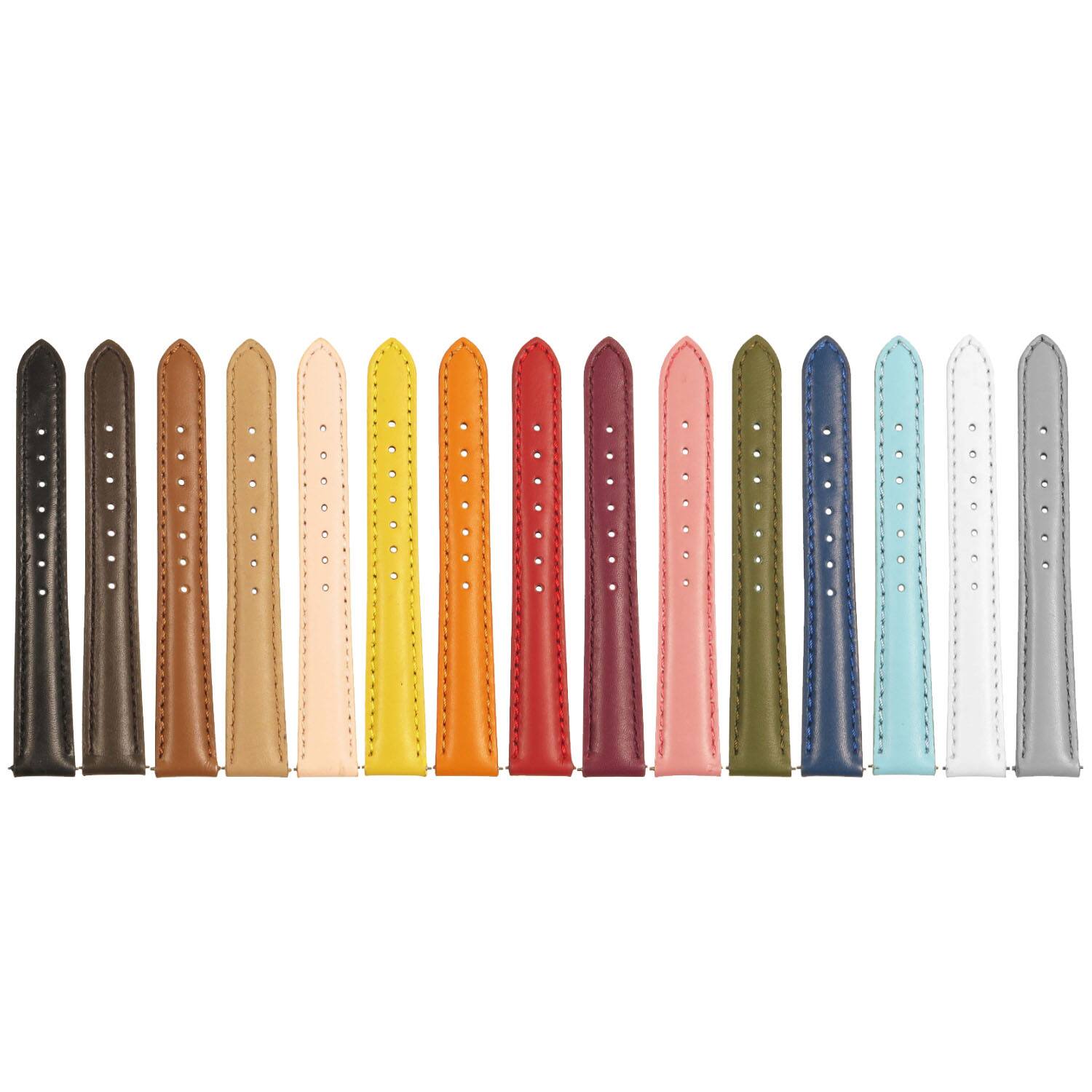 Left. StrapsCo - Everyday Leather Watch Band Strap For Fitbit Inspire 3 (Extra Long) - Blue (Silver Hardware).