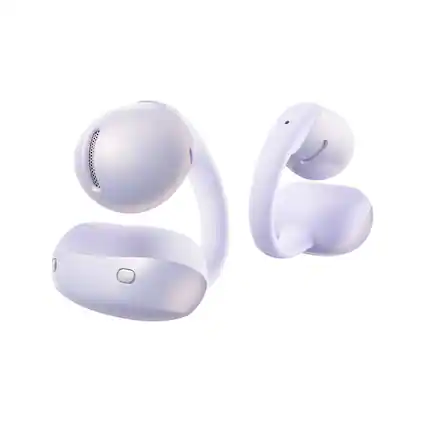 Front. Shokz - OpenDots Air Open-Ear Clip-On True Wireless Bluetooth Earbuds - Daybreak Purple.